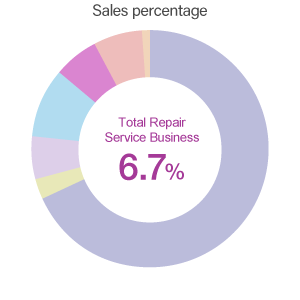 Total Repair Service Business / Sales percentage